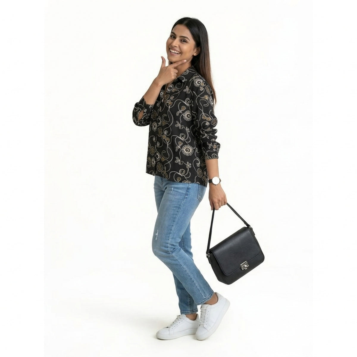 Women’s Printed Casual Shirt – Floral Pattern Button-Down Top | Smart Casual Everyday Wear - image 5