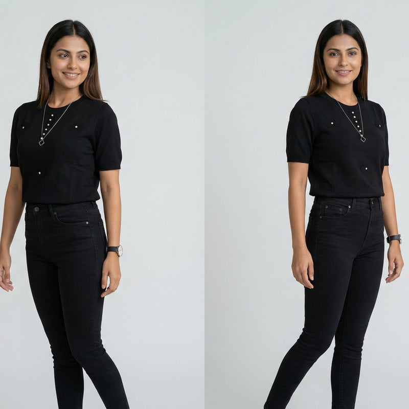 Women – Knit Top Chic Outfit for Everyday & Office Wear