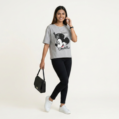 Women's Oversized T-Shirt – Winking Mickey Graphic Print