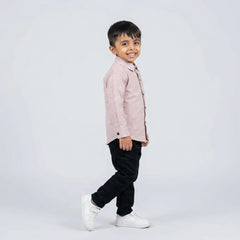 BOYS Light Blue Formal Shirt & Black Pants Set – Smart Casual Kids Outfit