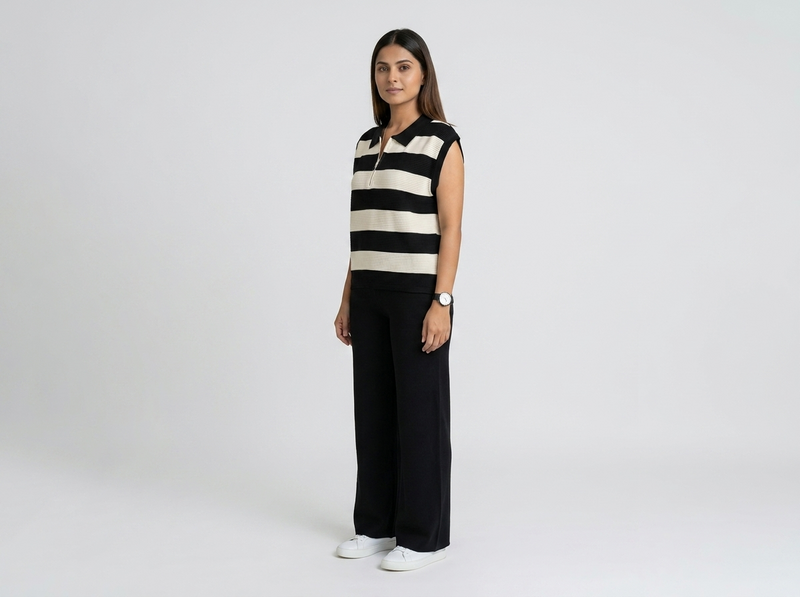 Women's Striped Knit Coord Set
