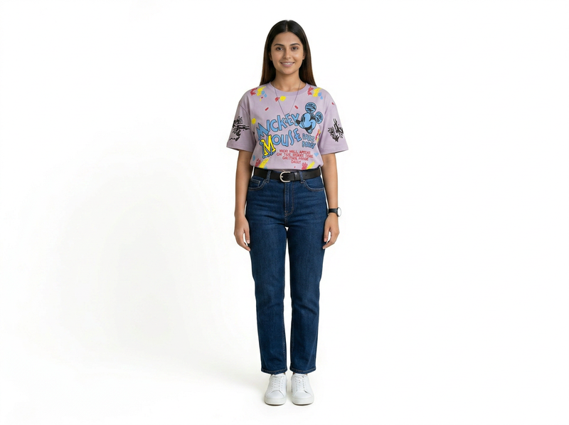 Women's Oversized T-Shirt – Mickey Mouse Graphic Print