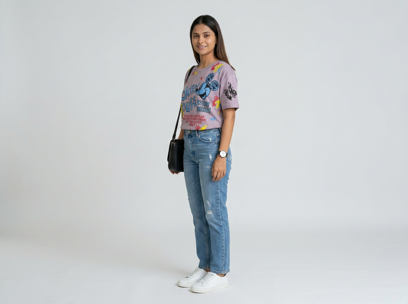 Women's Oversized T-Shirt – Mickey Mouse Graphic Print