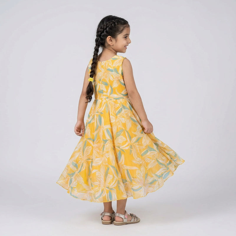 Girls Printed long dress – Stylish Summer Casual dress Outfit for Kids