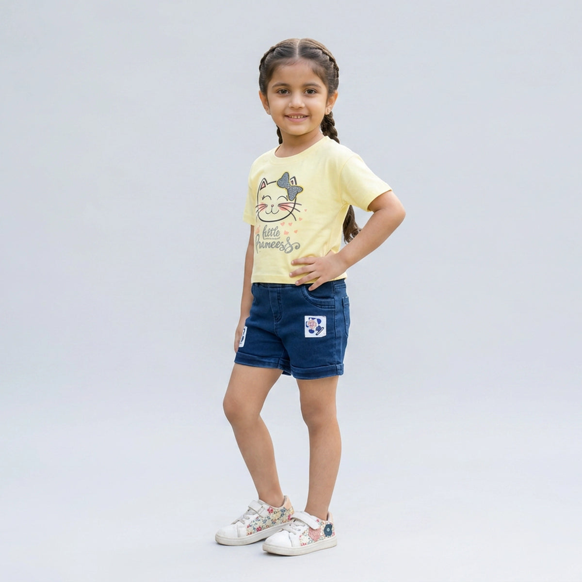 Girls Little Queen Cat Print T-Shirt