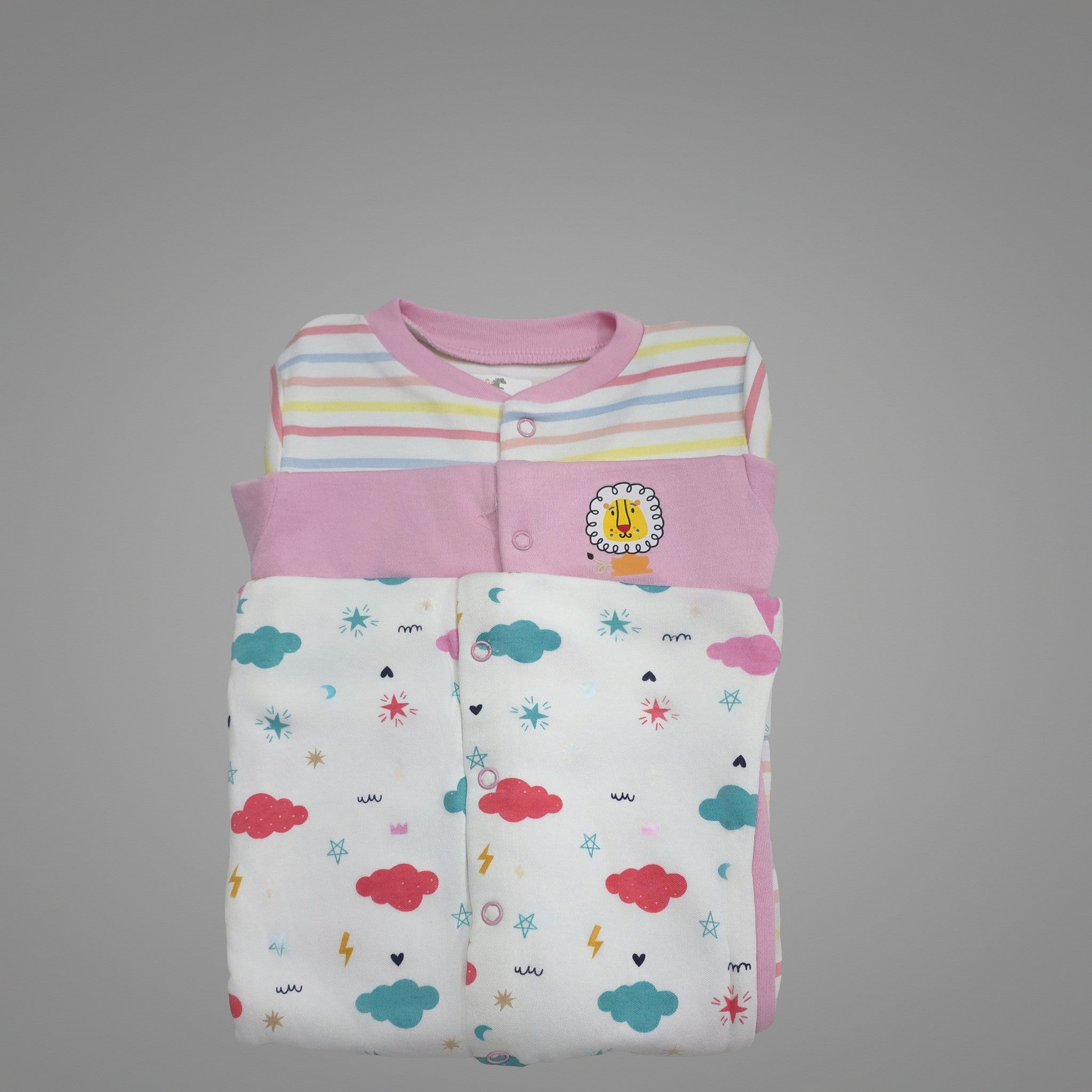 Premium Baby Sleepsuits (Set of 3) – Soft Breathable Cotton