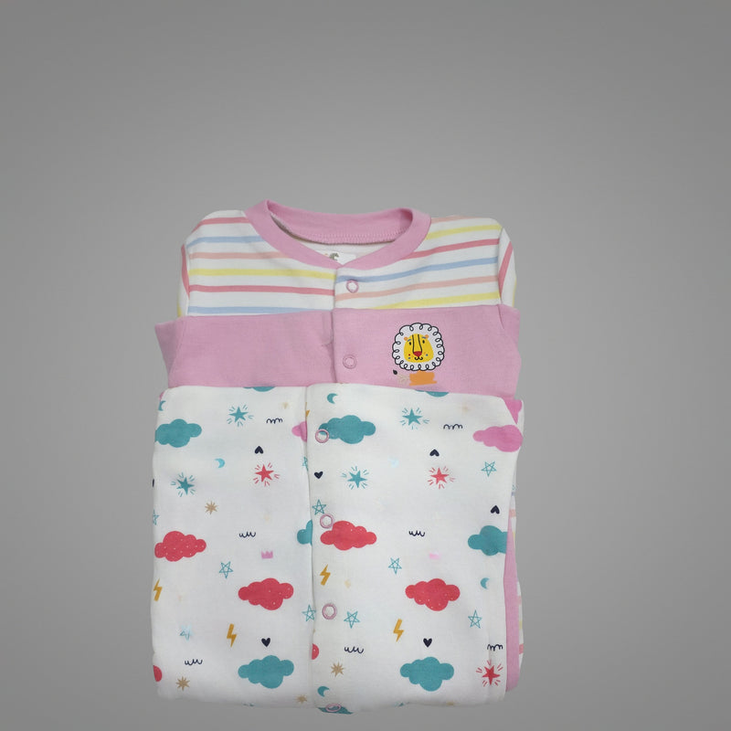 Premium Baby Sleepsuits (Set of 3) – Soft Breathable Cotton