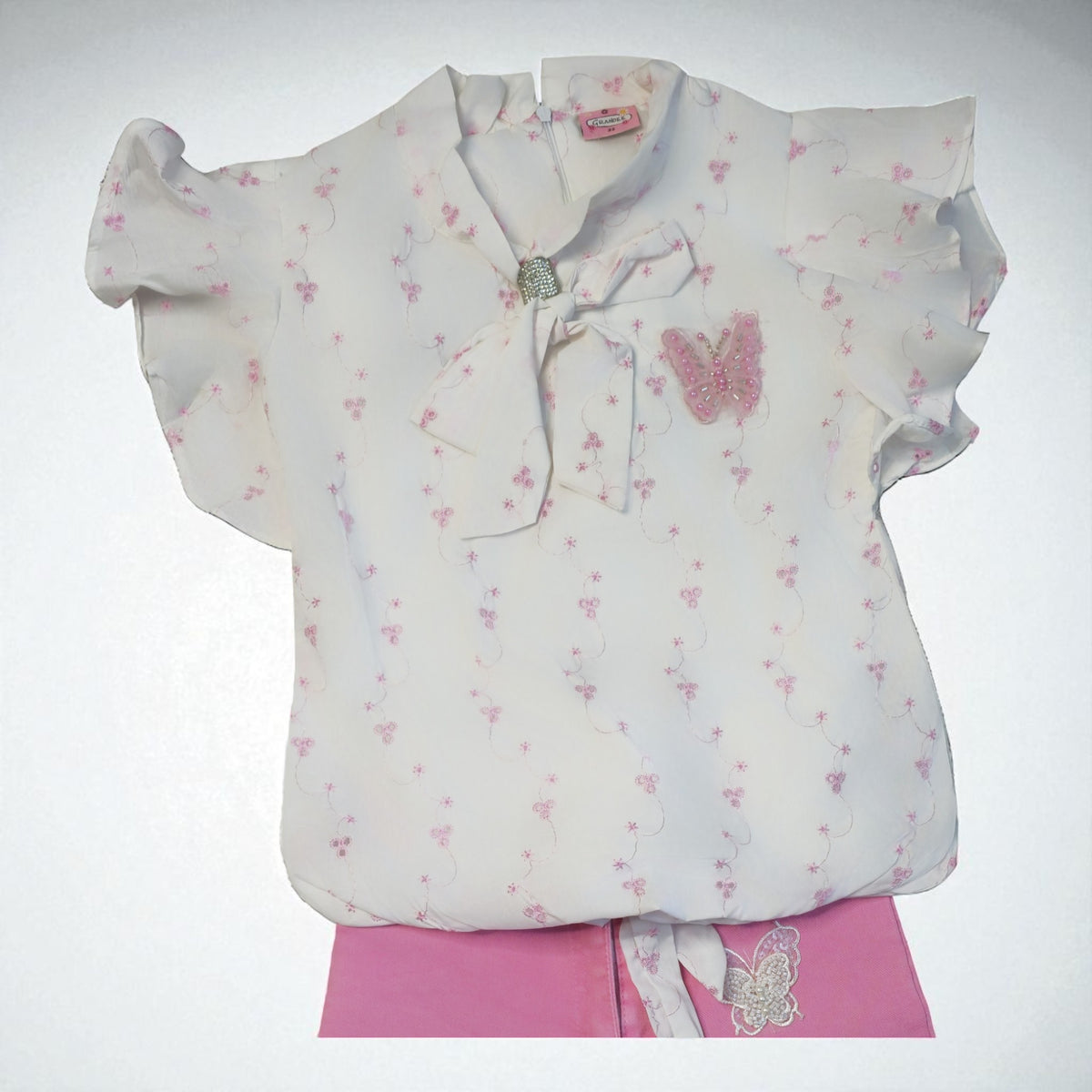 Elegant Girls' Bow-Tie Top and Shorts Combo – Perfect for Summer Days - image 15