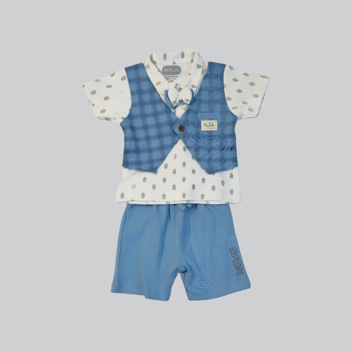 Trendy Half Sleeve Jacket Co-ord Set for Baby Boys