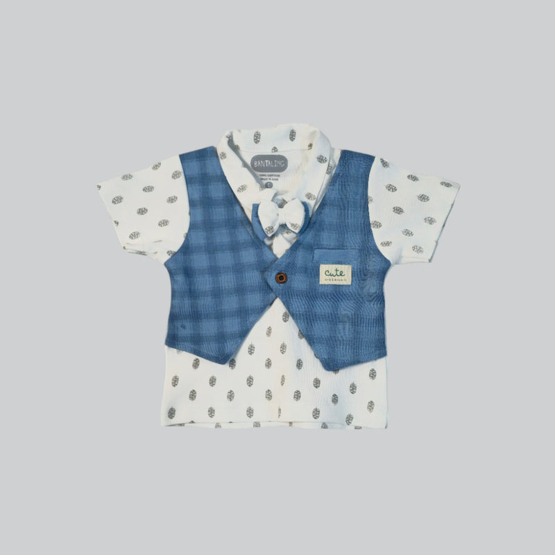 Trendy Half Sleeve Jacket Co-ord Set for Baby Boys