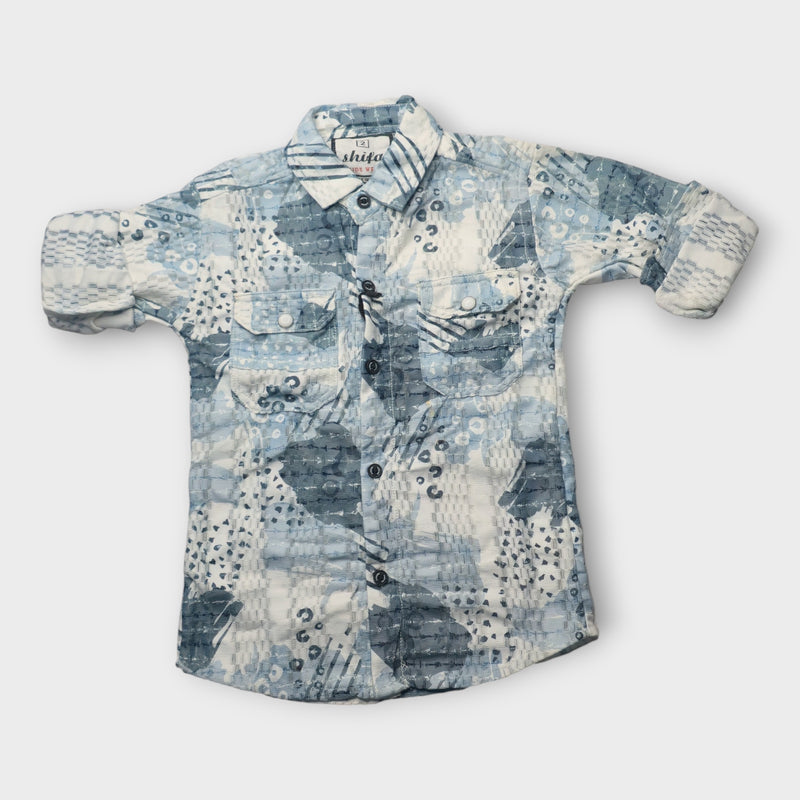 Trendy Full Sleeve Printed Shirt for Boys – Soft Cotton Fabric