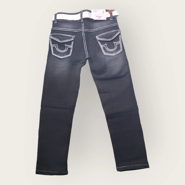 Boys Black Denim Jeans – Classic Stretch Fit Kids Jeans