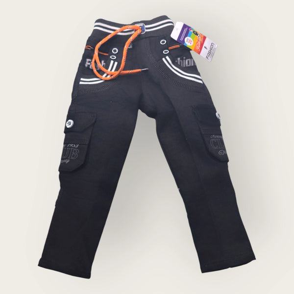 Boys Black Jogger Jeans – Stylish Cargo Pocket Kids Pants