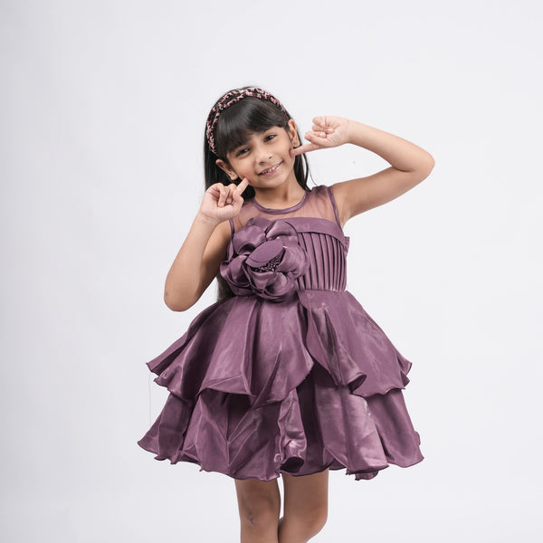 Elegant Star Flower Frock – Kids' Birthday & Wedding Outfit