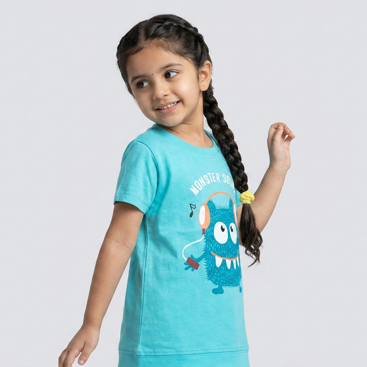 Kids Red Boo Little Monster Print Cotton T-Shirt