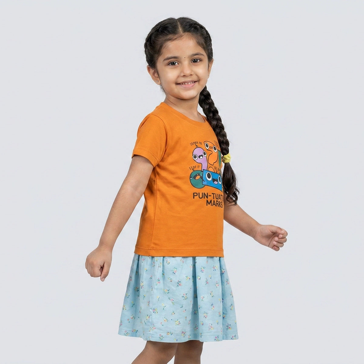 Kids Red Boo Little Monster Print Cotton T-Shirt