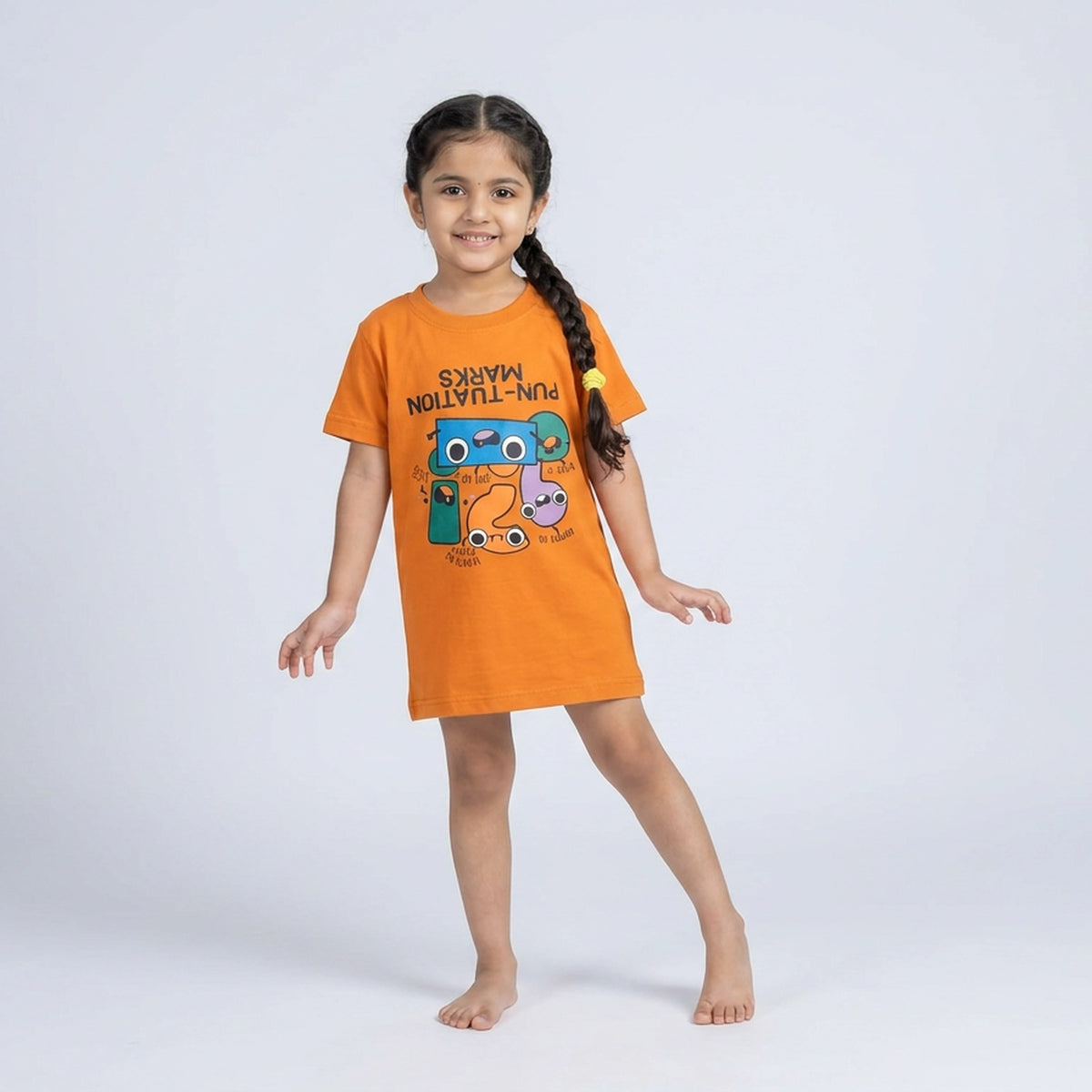 Kids Red Boo Little Monster Print Cotton T-Shirt