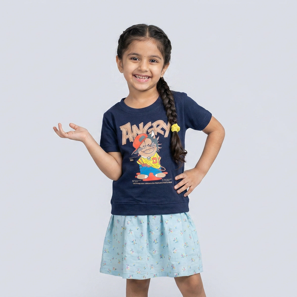Kids Red Boo Little Monster Print Cotton T-Shirt