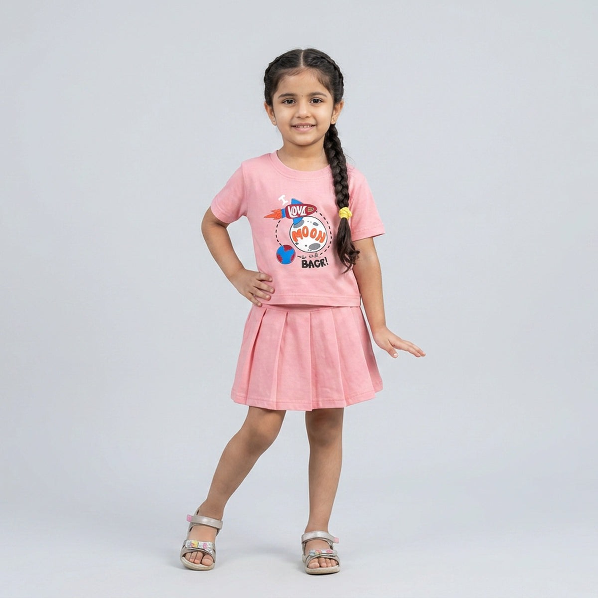 Kids Red Boo Little Monster Print Cotton T-Shirt