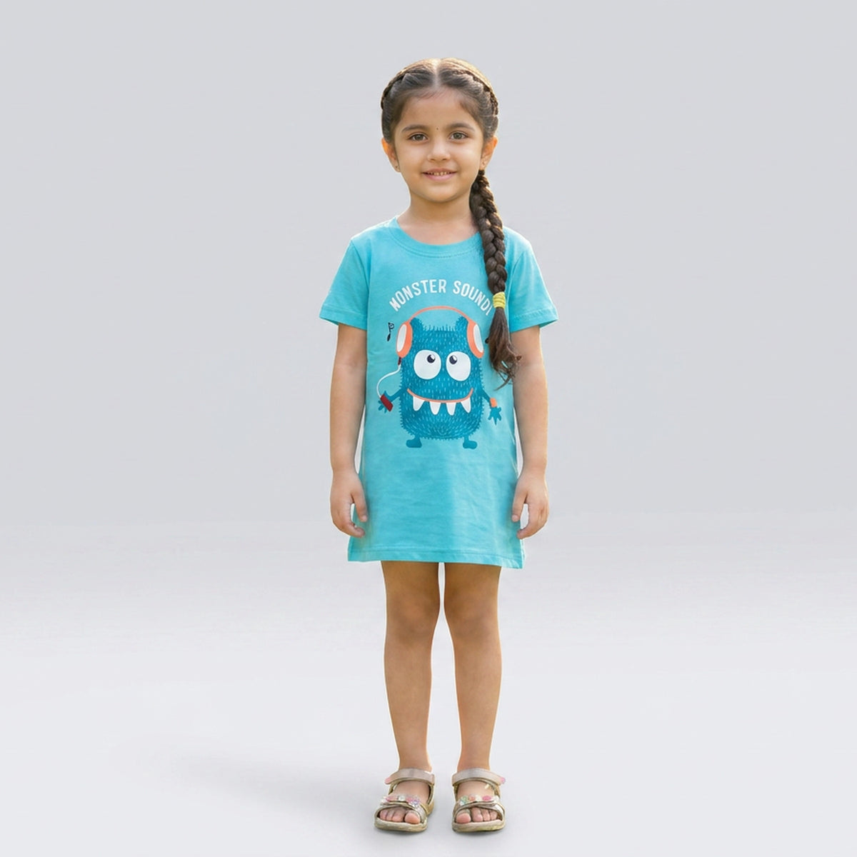 Kids Red Boo Little Monster Print Cotton T-Shirt