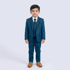 Boys Formal Suit Set in with Blazer, Waistcoat, Shirt, Tie and Trousers