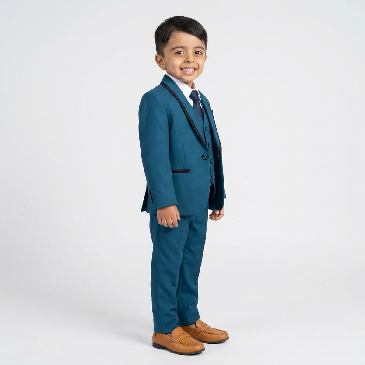 Boys Formal Suit Set in with Blazer, Waistcoat, Shirt, Tie and Trousers - image 6