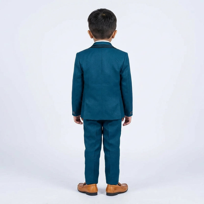 Boys Formal Suit Set in with Blazer, Waistcoat, Shirt, Tie and Trousers