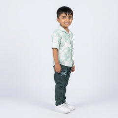 Boys Printed Shirt with Graphic T-Shirt & Casual Pants – Trendy Kids 3-Piece Outfit Set KD-MV-B-SET-10032