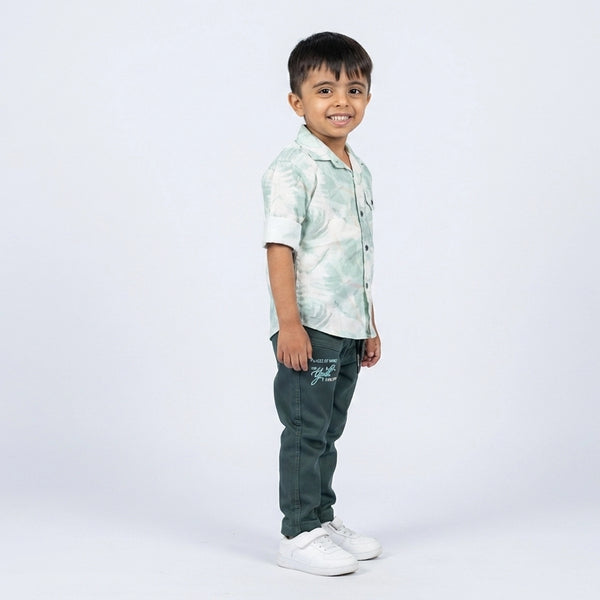 Boys Printed Shirt with Graphic T-Shirt & Casual Pants – Trendy Kids 3-Piece Outfit Set KD-MV-B-SET-10032