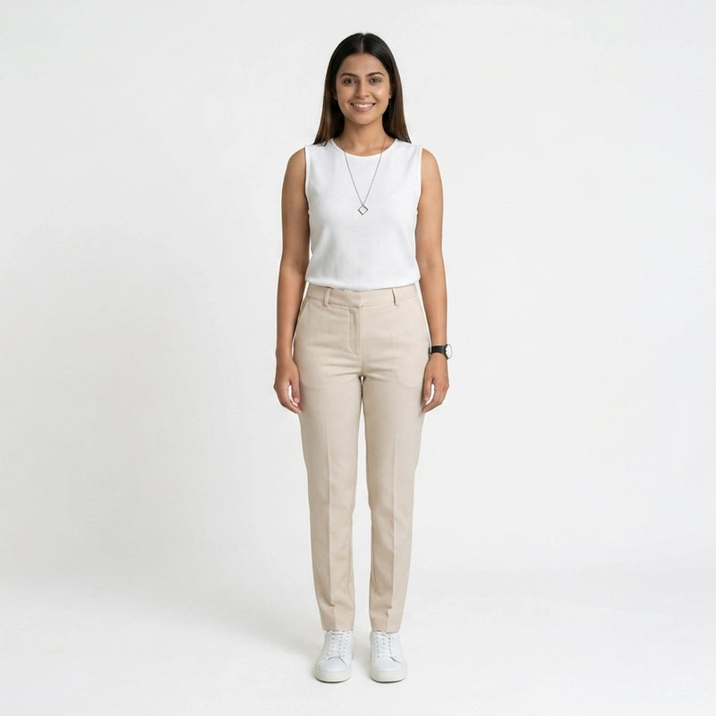 Women’s High-Waisted Pleated Trousers – Elegant Wide Leg Formal Pants