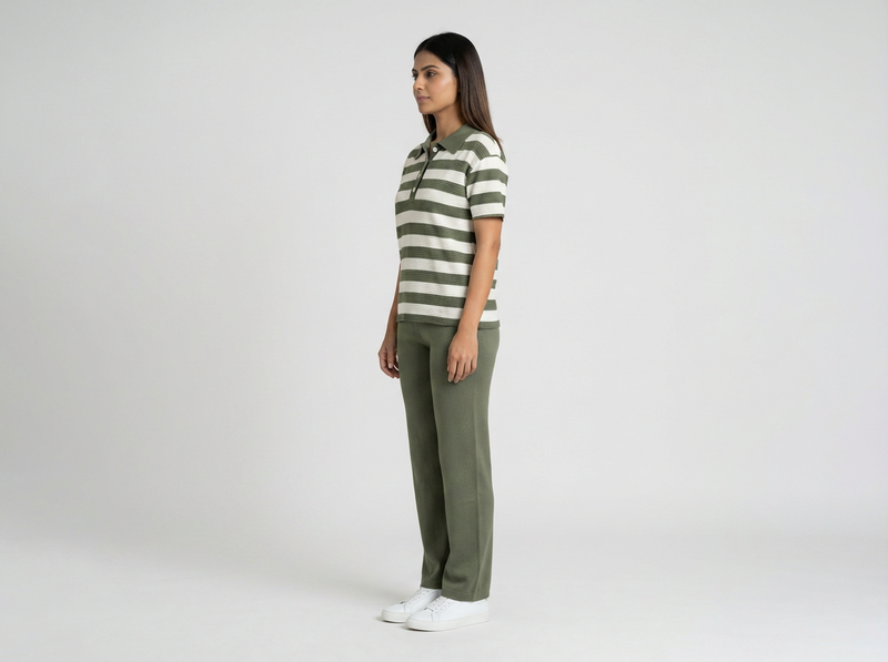 Women's Vertical Striped Knit Coord Set