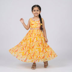 Girls Printed long dress – Stylish Summer Casual dress Outfit for Kids
