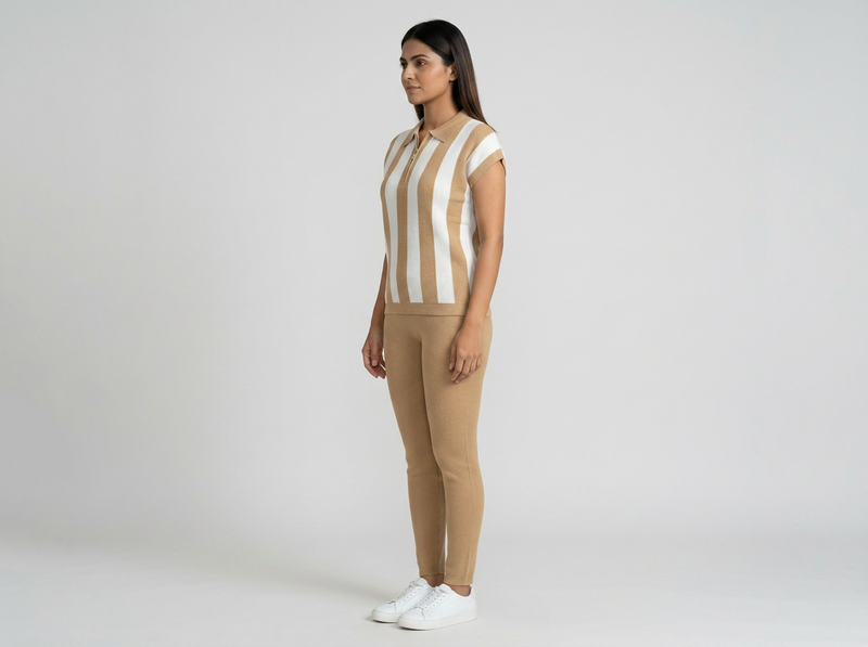 Women's Striped Knit Coord Set