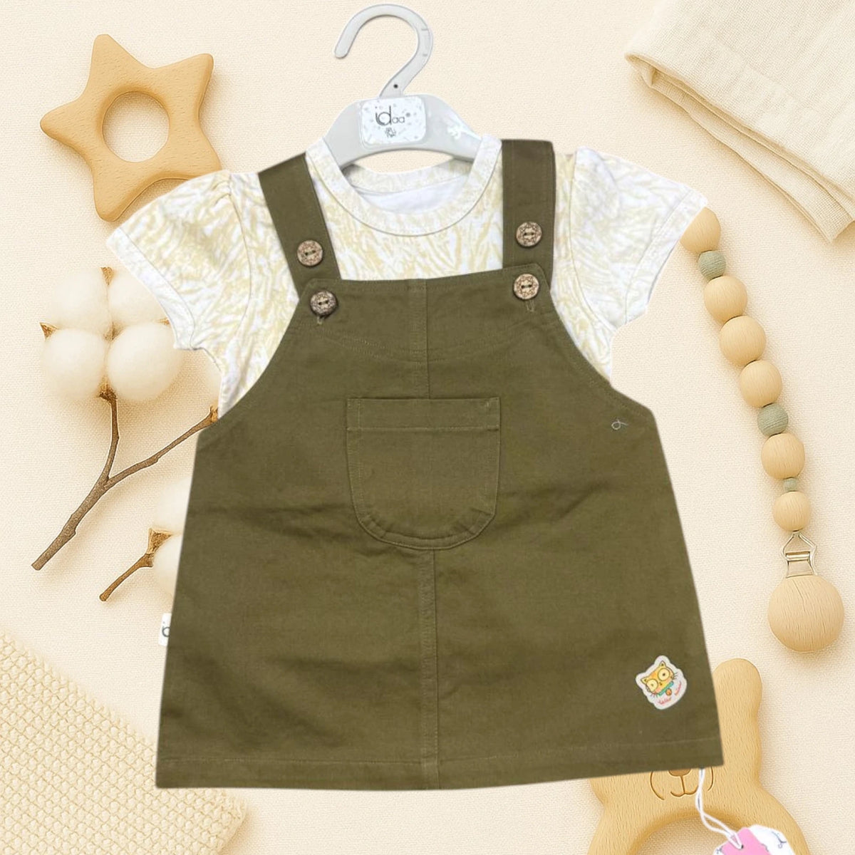 Girls’ Dungaree with T-Shirt Set – Multiple Colors | Stylish Kids Wear - image 6