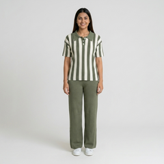 Women's Vertical Striped Knit Coord Set