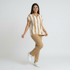 Women's Striped Knit Coord Set