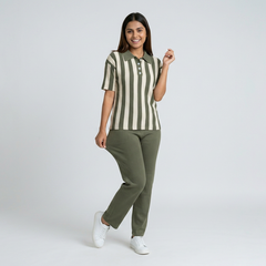 Women's Vertical Striped Knit Coord Set