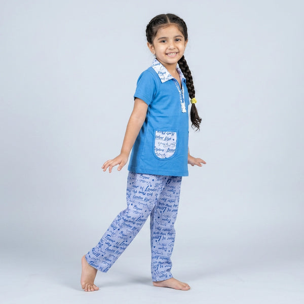 Girls Pink Tunic Top with Floral Print Pants Co-ord Set