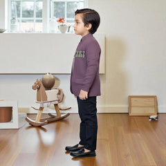 Boys Stylish Purple Blazer with T-Shirt & Pants – Kids Party Outfit