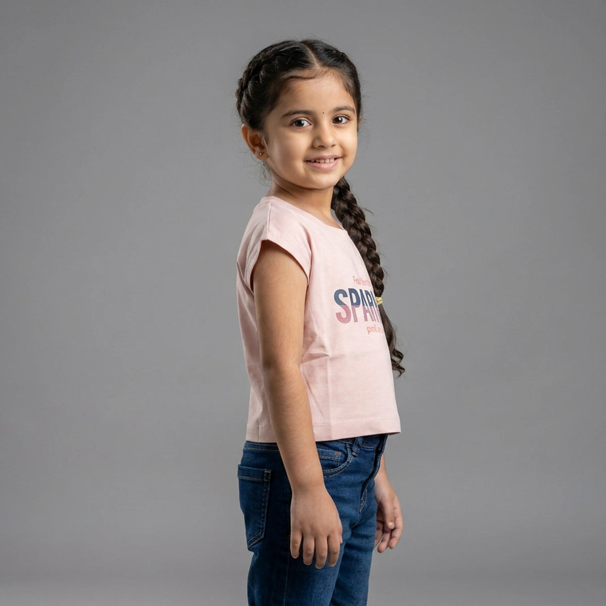 Girls "Sparkle" Graphic Print T-Shirt pair