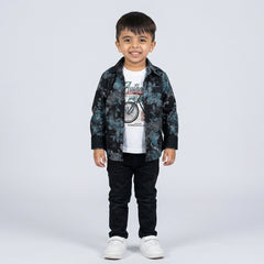 Boys Dark Printed Shirt with Graphic T-Shirt & Grey Jeans – Stylish Kids 3-Piece Casual Outfit Set KD-MV-B-SET-10060