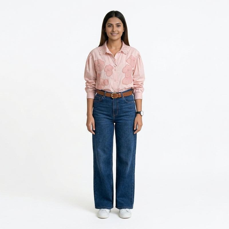 Embroidered Shirt for Women – Elegant Party & Formal Wear