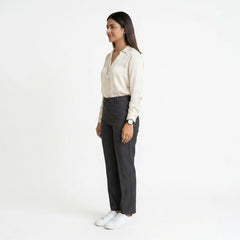 Women’s High-Waisted Pleated Trousers – Elegant Wide Leg Formal Pants