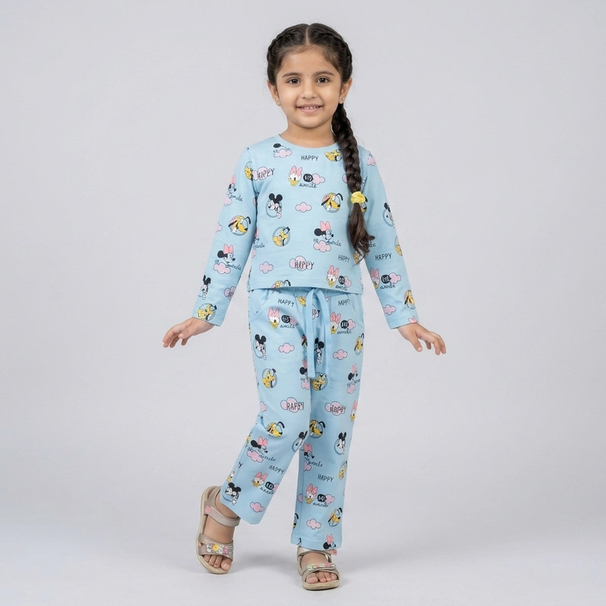 Girls Cartoon Printed Night Suit Set – Soft Full Sleeve Kids Co-Ord Pajama Set - image 8