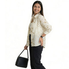 Women’s Printed Casual Shirt – Floral Pattern Button-Down Top | Smart Casual Everyday Wear