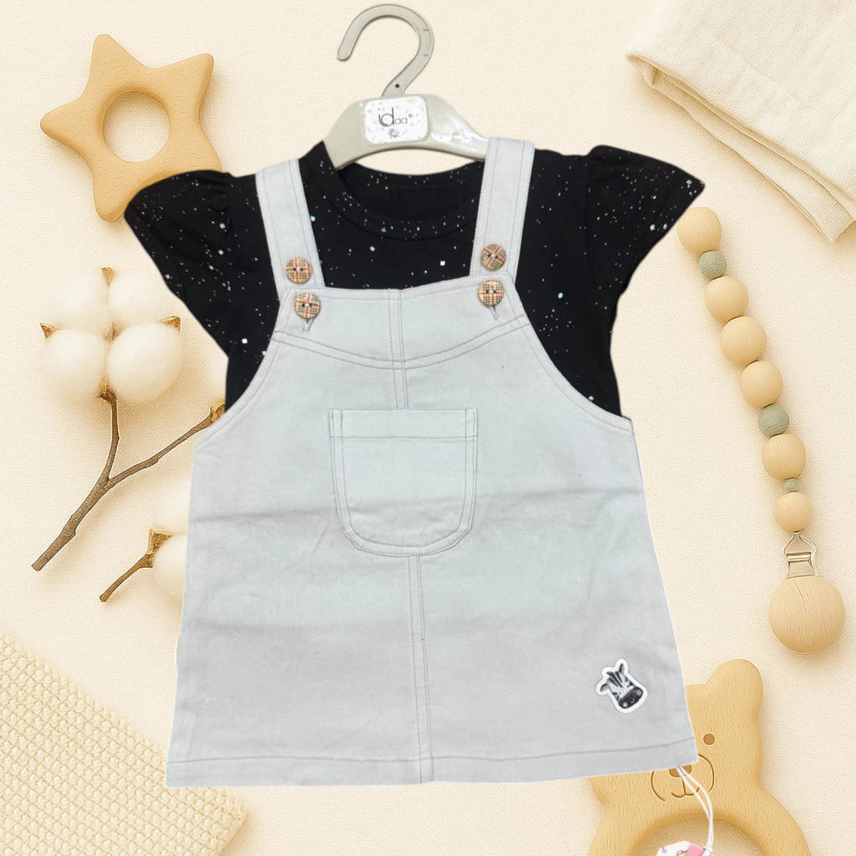 Girls’ Dungaree with T-Shirt Set – Multiple Colors | Stylish Kids Wear - image 7