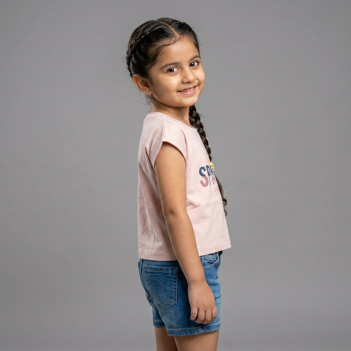 Girls "Sparkle" Graphic Print T-Shirt pair