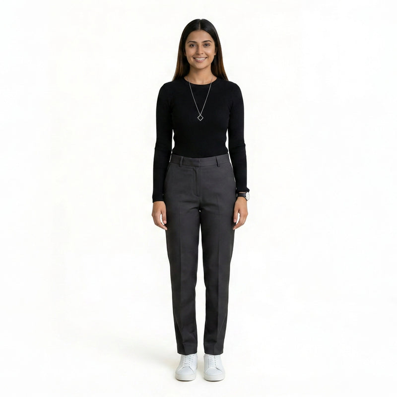 Women’s High-Waisted Pleated Trousers – Elegant Wide Leg Formal Pants