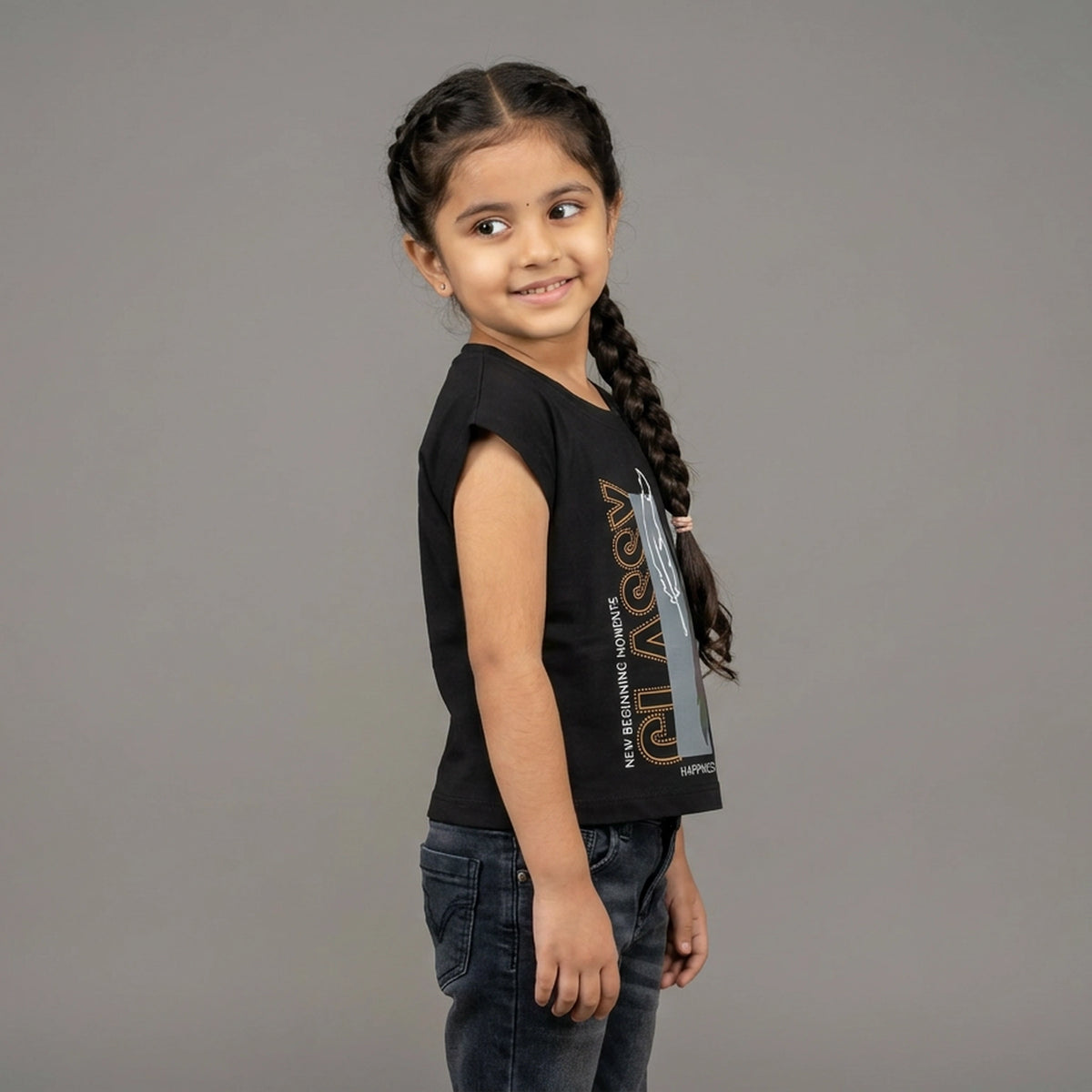 Girls "Sparkle" Graphic Print T-Shirt pair