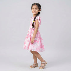 Girls Floral A-Line Dress with Leggings – Elegant Casual & Party Wear Outfit for Kids